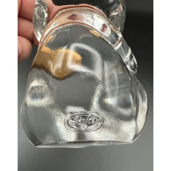 Fenton Art Glass 4” Bear Figurine ~ April Birthstone Clear Diamond Heart - Picture 6 of 7